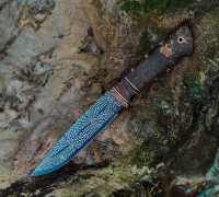 Нож Сибиряк из мозаичной дамасской стали  купить на сайте koval-knife.shop